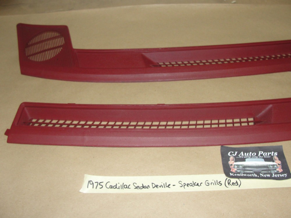 OEM 1974 1975 1976 Cadillac Deville Calais Fleetwood 1974 1975 1976 1977 1978 Eldorado DASH DEFROSTER SPEAKER GRILL VENT TRIM *DARK RED* #1602401/1602402 - Image 8