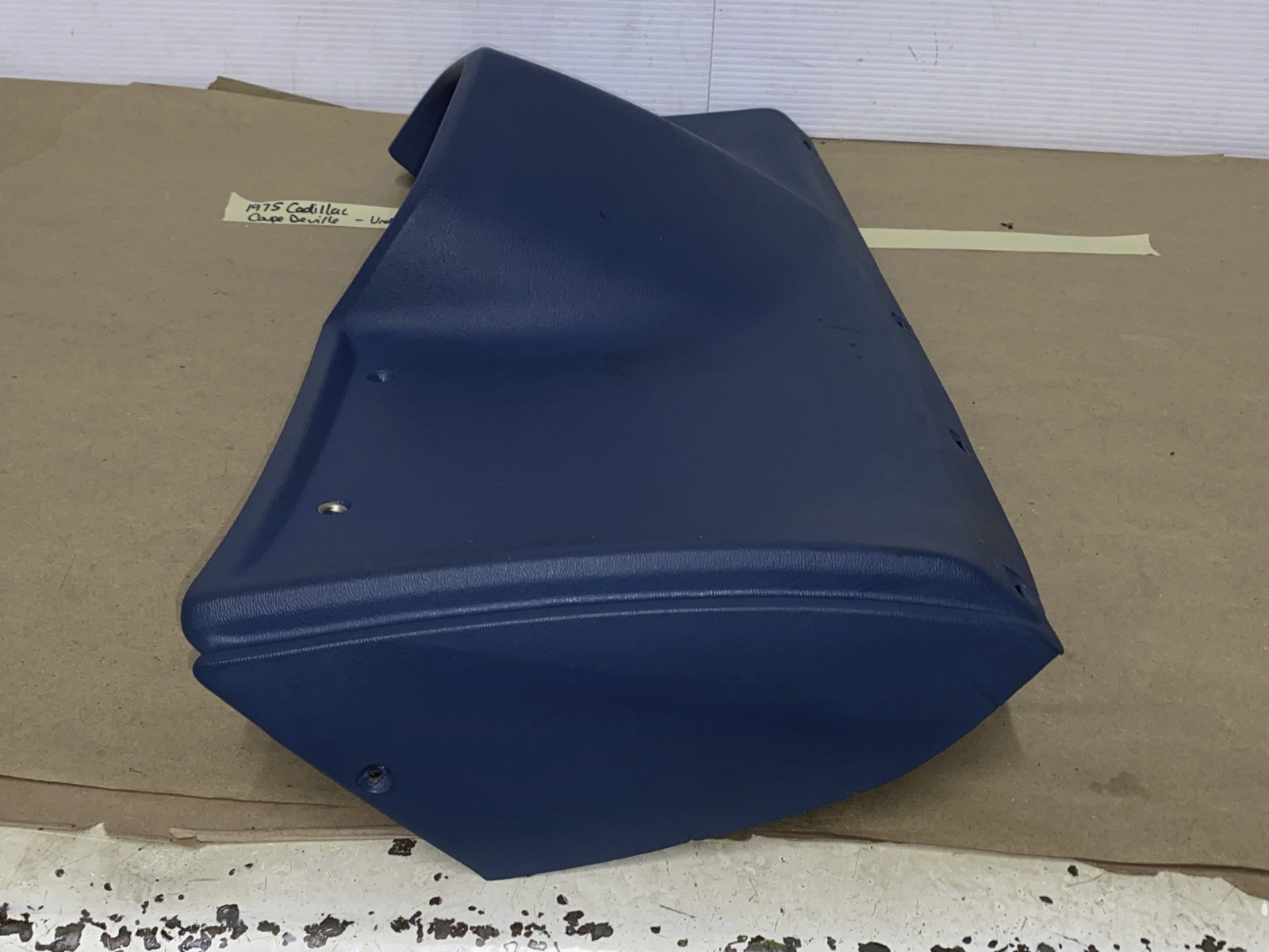 OEM 1974 1975 1976 Cadillac Deville Fleetwood Calais 1974 1975 1976 1977 1978 Eldorado LEFT DASH LOWER UNDER STEERING COLUMN BEZEL TRIM BLUE #3516124 - Image 8