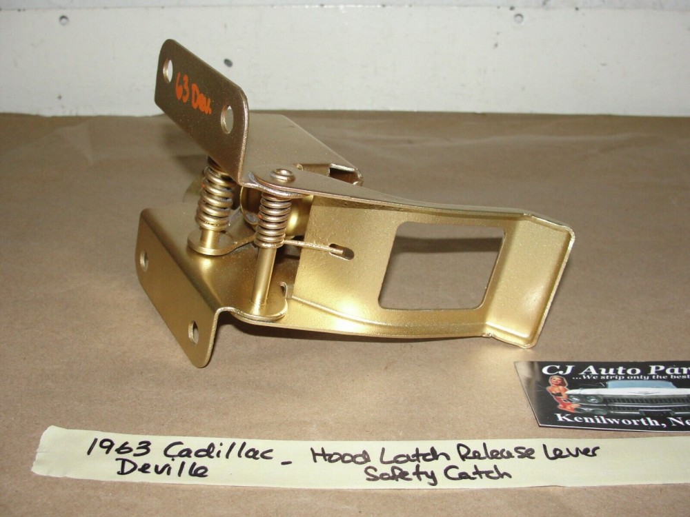 OEM 1963 1964 Cadillac Deville Fleetwood Upper Hood Latch Safety Catch Release Lever - Image 8