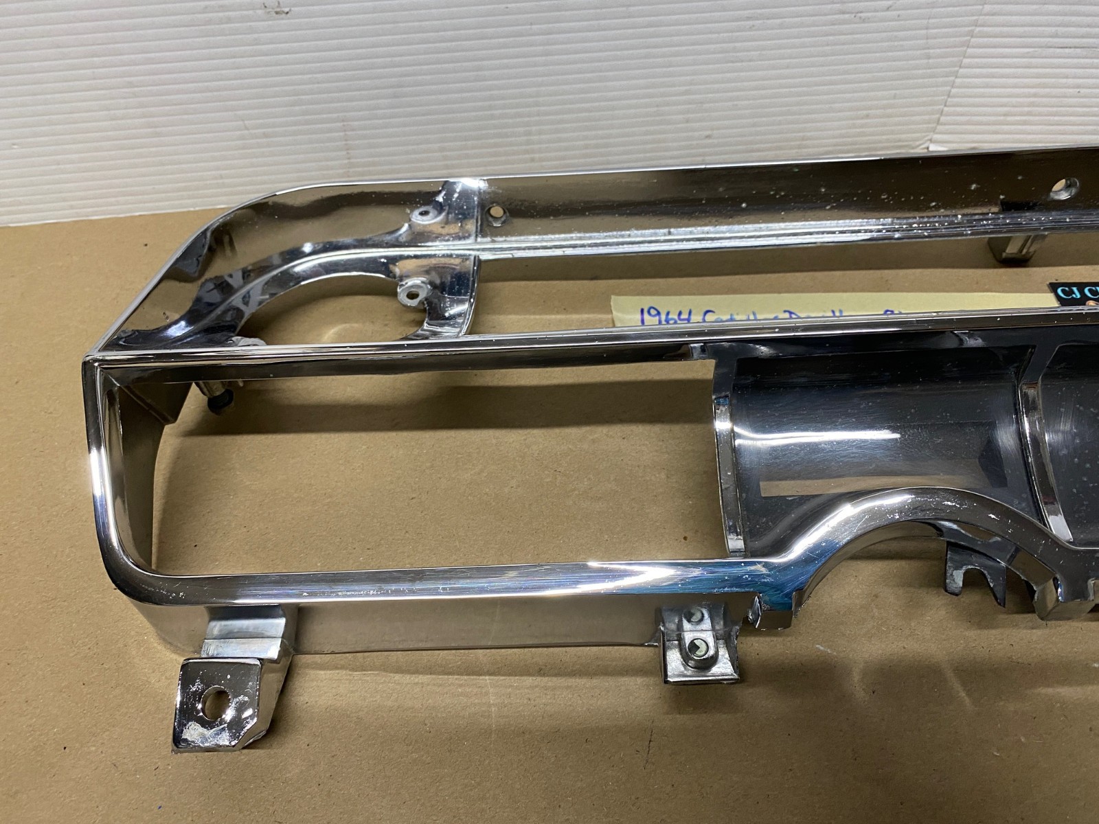OEM 1963 1964 Cadillac Deville Eldorado Fleetwood CHROME DASH SPEEDOMETER INSTRUMENT CLUSTER BEZEL TRIM #1480814/#1479554 - Image 14