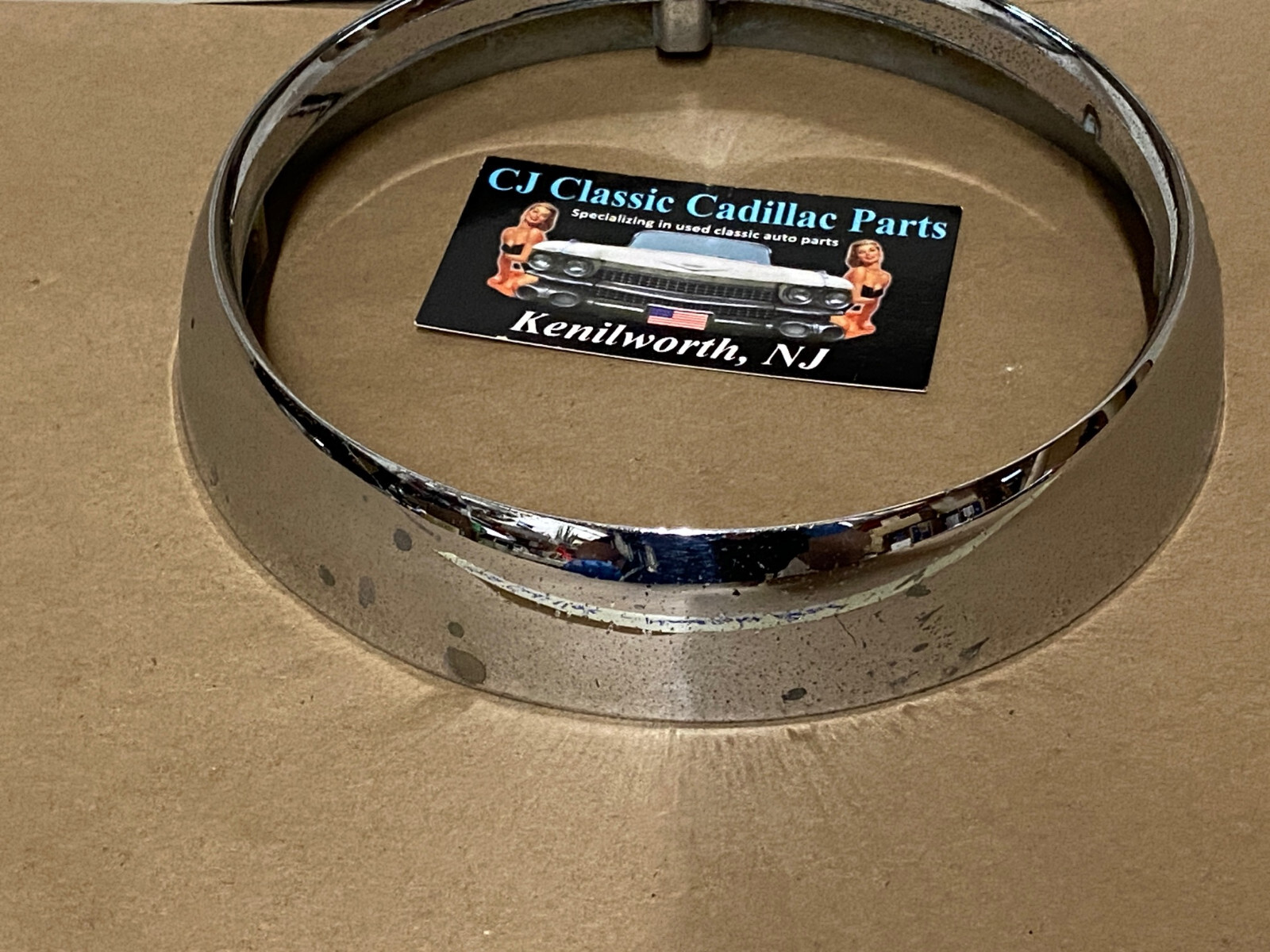 OEM 1962 Cadillac Deville Fleetwood Eldorado HEADLIGHT CHROME BEZEL DOOR TRIM #3512583/#1477656 - Image 8