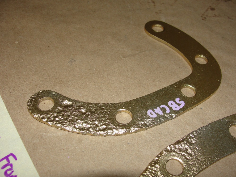OEM 1958 Cadillac Deville FRONT BUMPER LOWER END TO CENTER BAR SUPPORT BRACKET SPACERS #1468427 - Image 9