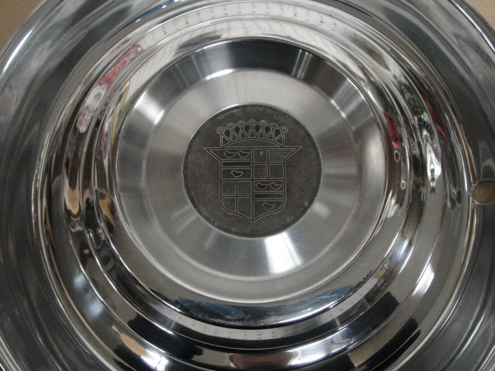 OEM 1954 1955 Cadillac Deville Eldorado Fleetwood 15" HUB CAP HUBCAP WHEEL COVER WITH CREST EMBLEM #0004 - Image 9
