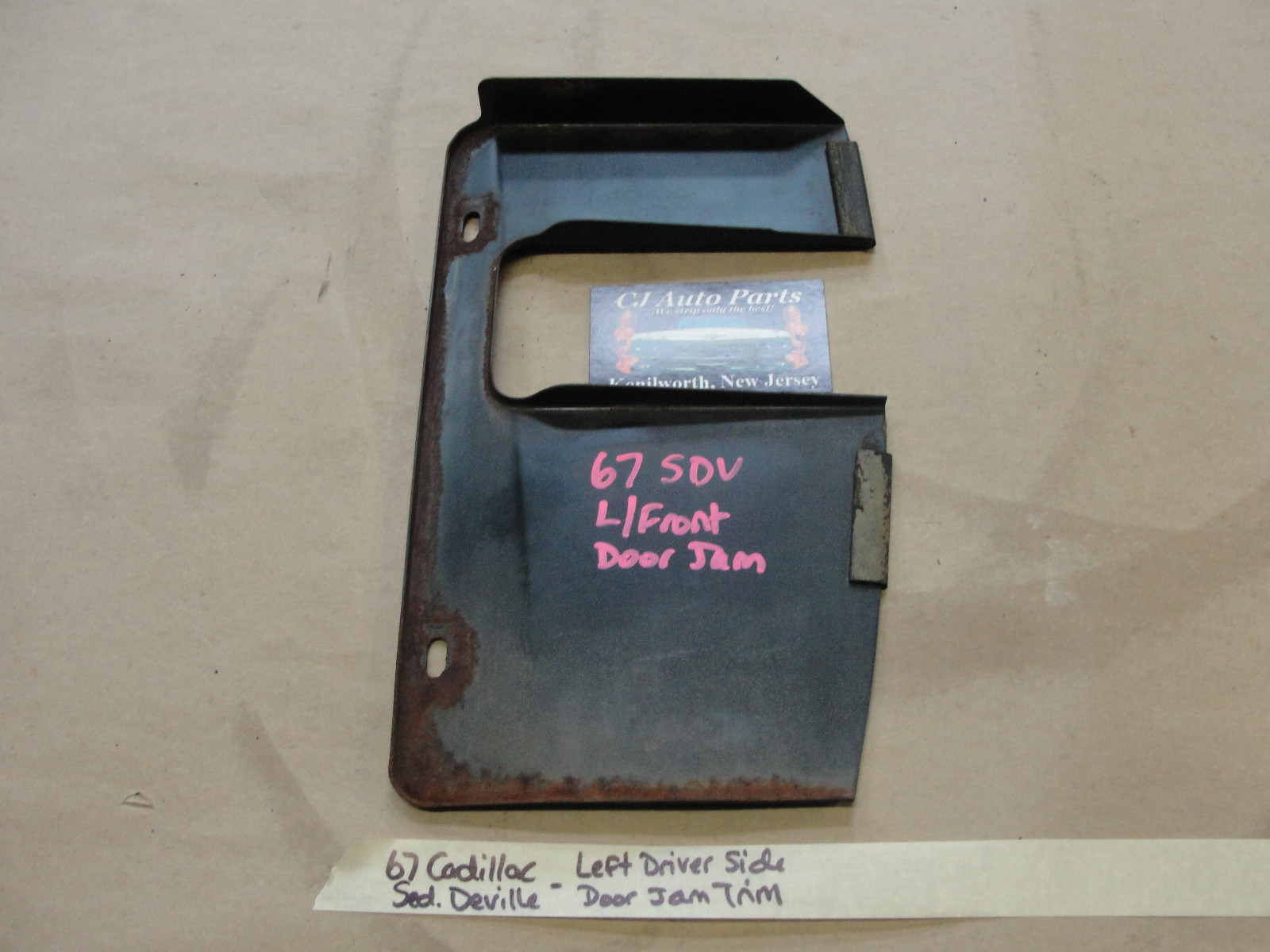OEM 1967 Cadillac Deville Fleetwood Calais LEFT FRONT DOOR JAM WIRE HARNESS COVER TRIM GREEN #1487373 - Image 9