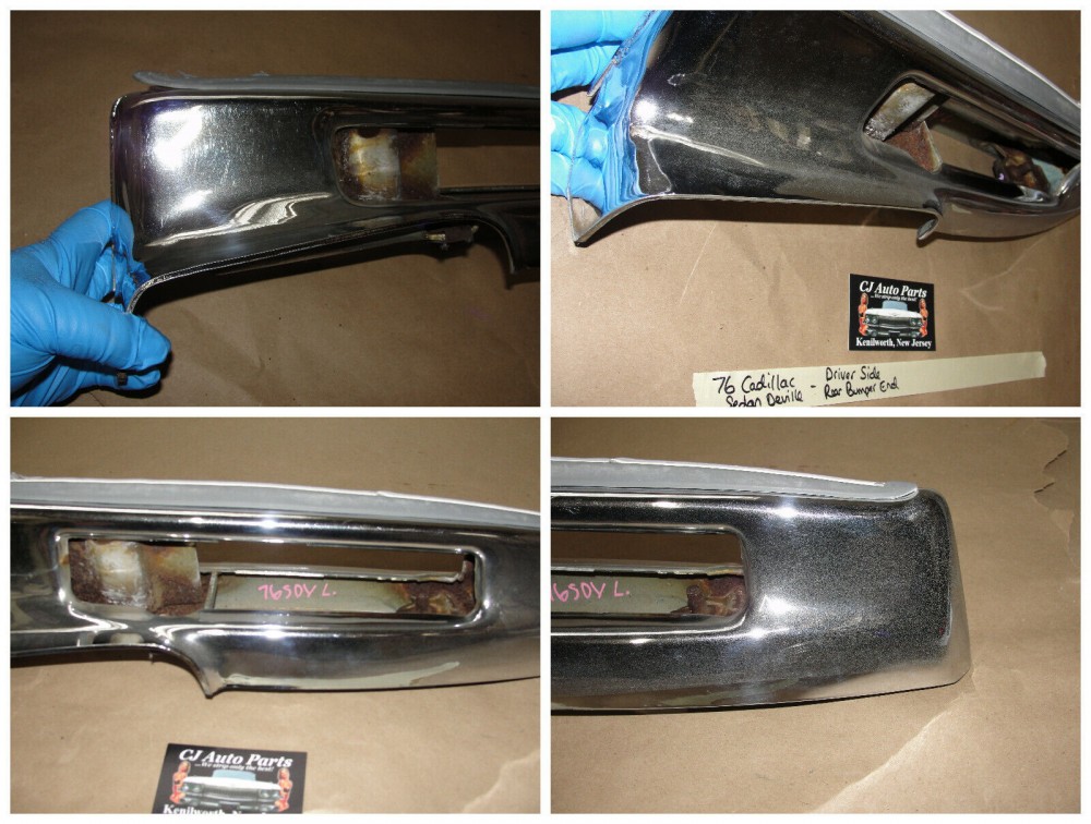 OEM 1974 1975 1976 Cadillac Deville Calais Fleetwood LEFT DRIVER SIDE BACK REAR BUMPER END #3515870 - Image 9