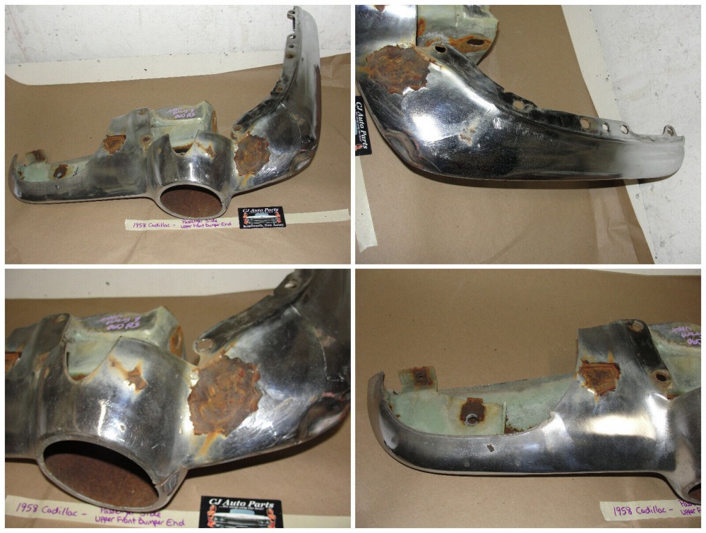 OEM 1958 Cadillac Deville Eldorado Fleetwood RIGHT PASSENGER SIDE FRONT BUMPER END UPPER #3511150 - Image 9
