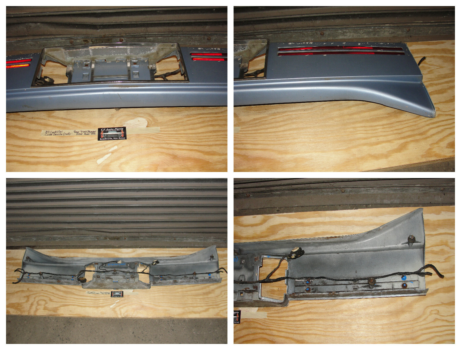 OEM 1985 1986 1987 1988 Cadillac Deville Fleetwood FWD REAR TRUNK BUMPER FILLER PANEL TRIM WITH REFLECTORS FILLERS #20644831 - Image 9