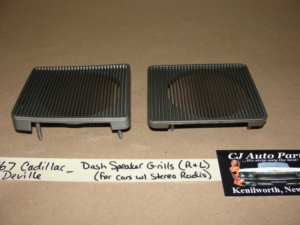 OEM 1967 1968 Cadillac Deville Eldorado Fleetwood Calais DASH STEREO SPEAKER GRILLS COVER TRIM - RIGHT & LEFT #1487754/#1493059/#1487753/#1487754 - Image 9