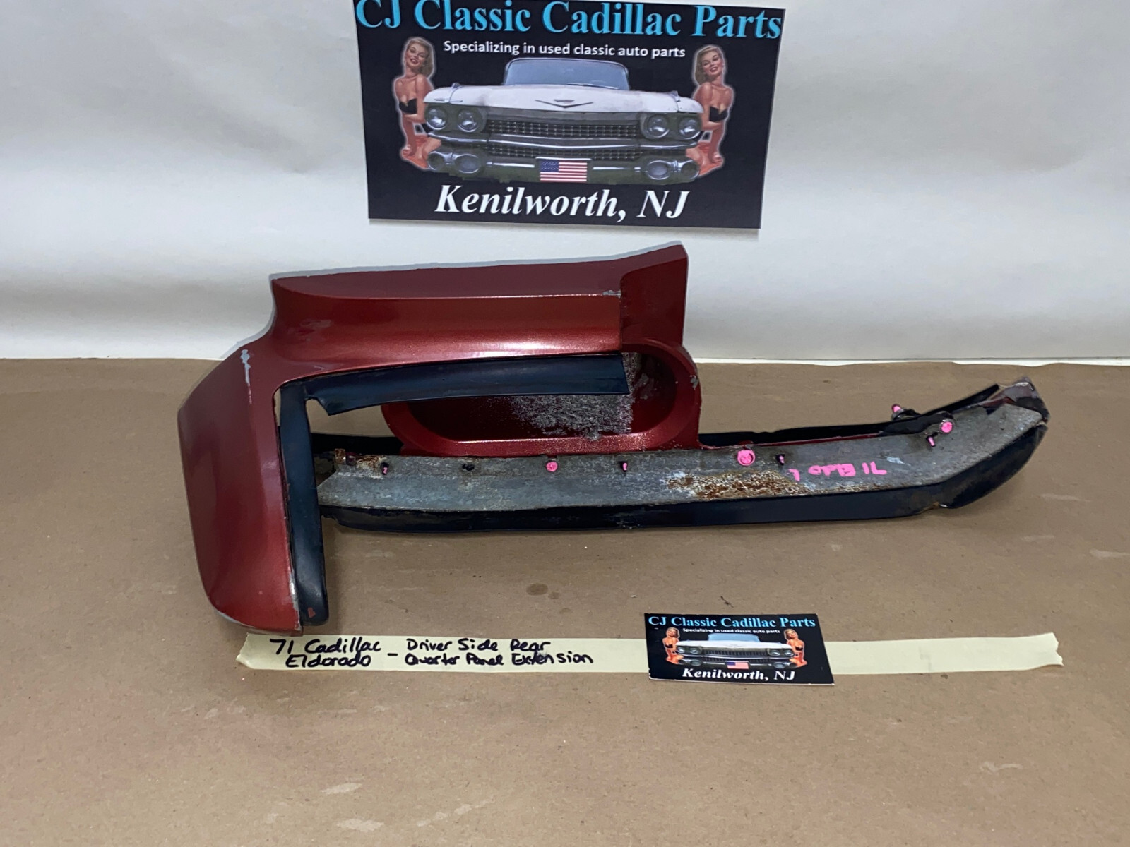 OEM 1971 1972 Cadillac Eldorado LEFT QUARTER PANEL EXTENSION TAIL LIGHT SURROUND W/ FILLERS #8795074 - Image 9