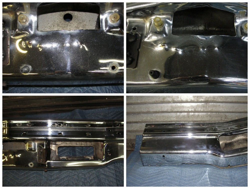 OEM 1977 1978 1979 Cadillac Deville Fleetwood FRONT BUMPER UPPER LOWER CENTER BAR #1609466/#1609467 - Image 9