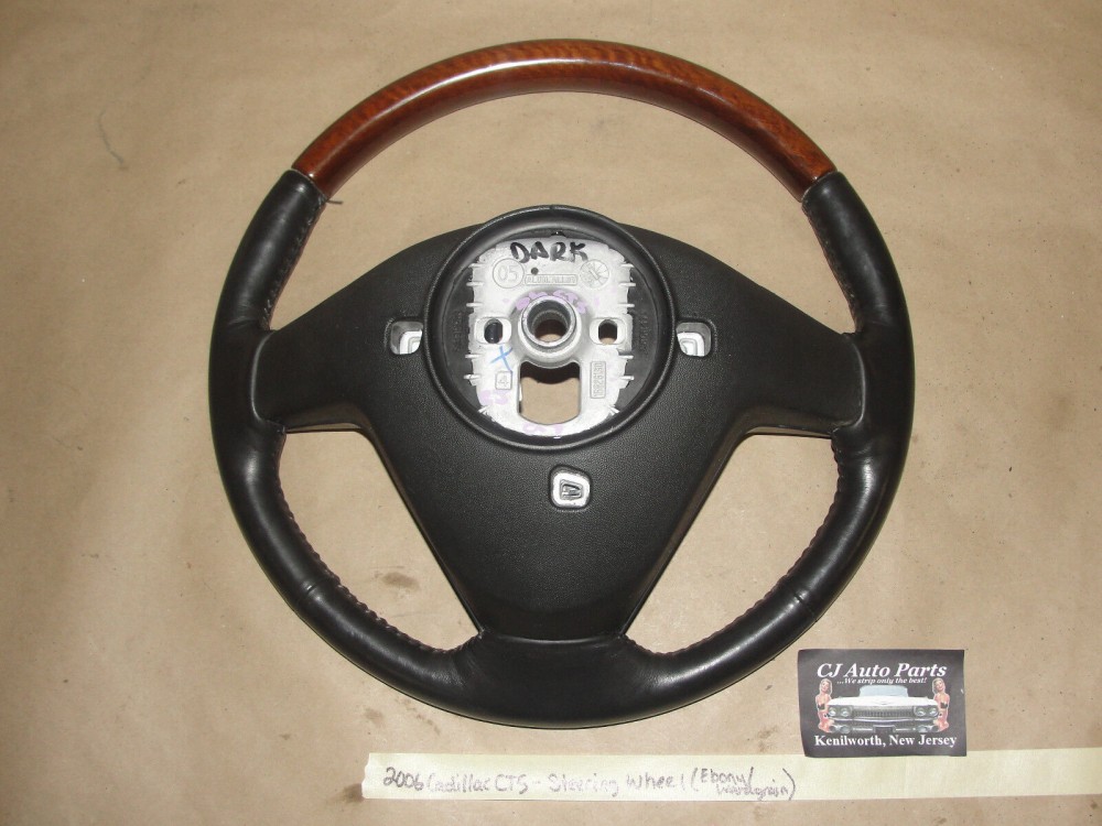 OEM 2006 2007 Cadillac CTS EBONY CASHMERE HEATED LEATHER & WOODGRAIN STEERING WHEEL #16866471/#16826130 - Image 2