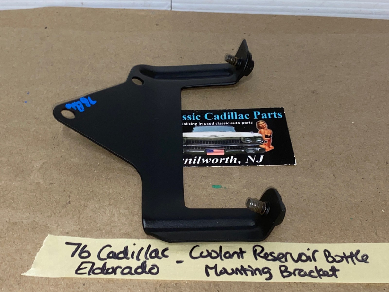 RESTORED 1974 1975 1976 Cadillac Deville Fleetwood Calais Commercial Chassis 1974 1975 1976 1977 Eldorado RADIATOR COOLANT OVERFLOW RESERVOIR BOTTLE MOUNTING BRACKET #1603756 - Image 3
