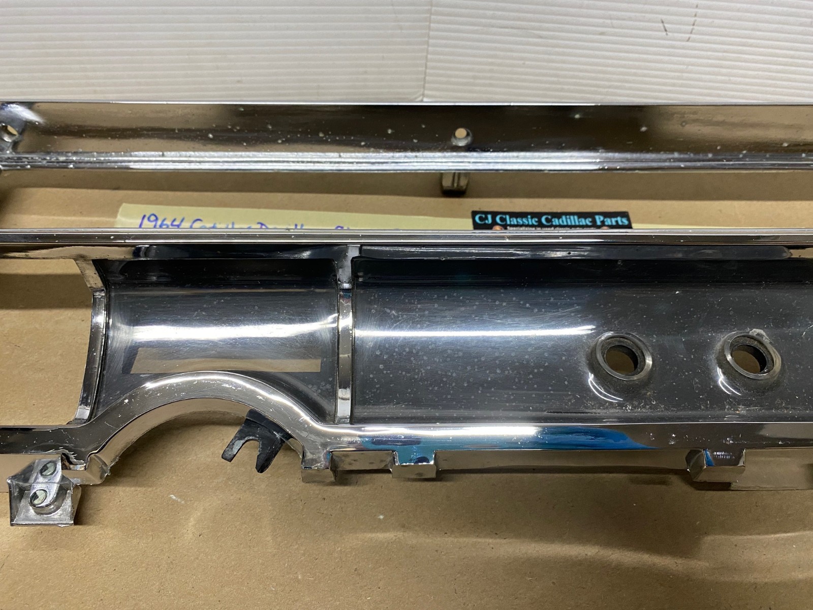 OEM 1963 1964 Cadillac Deville Eldorado Fleetwood CHROME DASH SPEEDOMETER INSTRUMENT CLUSTER BEZEL TRIM #1480814/#1479554 - Image 13