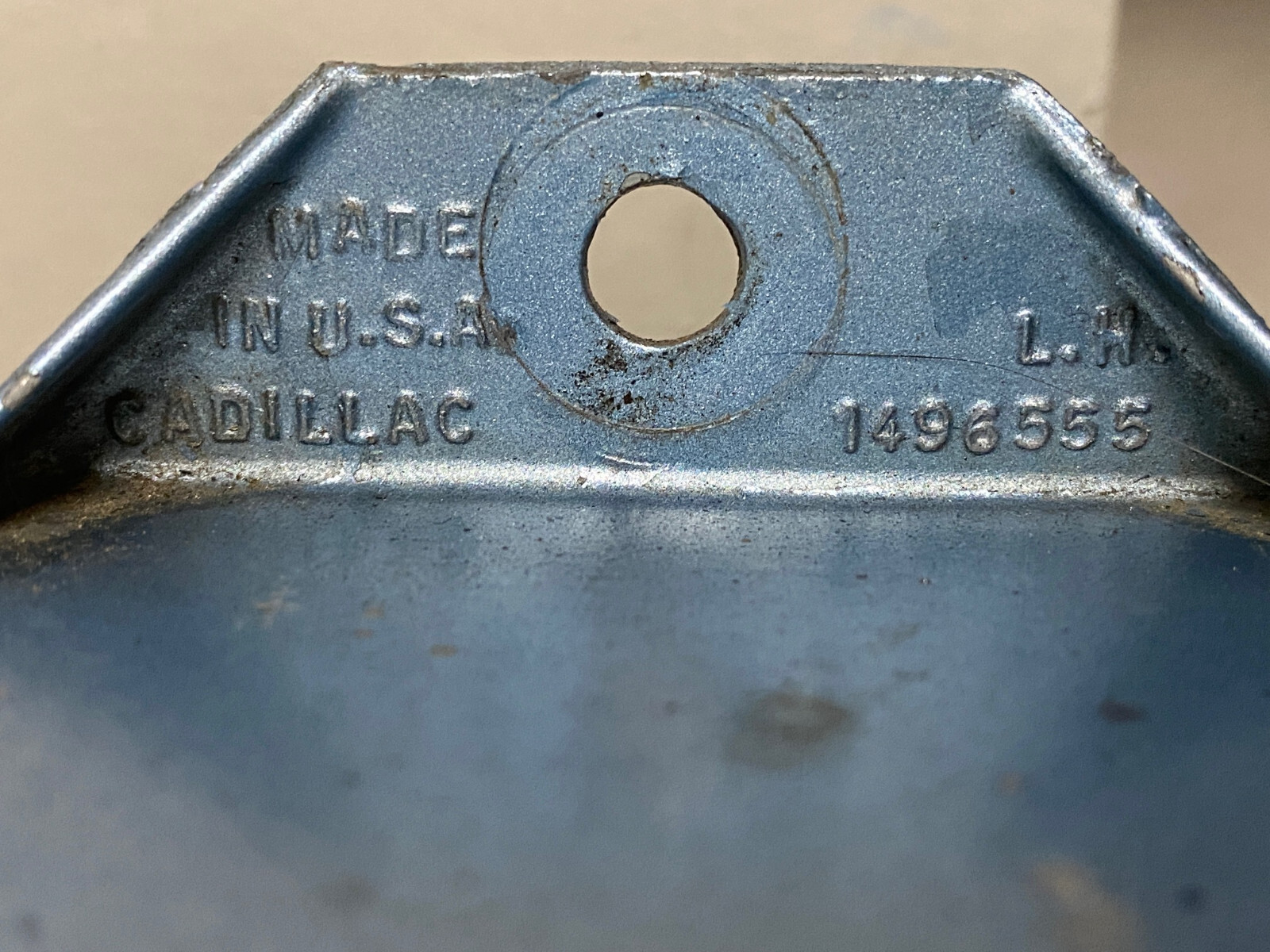 OEM 1971 Cadillac Deville Fleetwood Calais LEFT DRIVER SIDE HEADLIGHT BUCKET HOUSING & CREST EMBLEM #1496555/#3633587 - Image 9