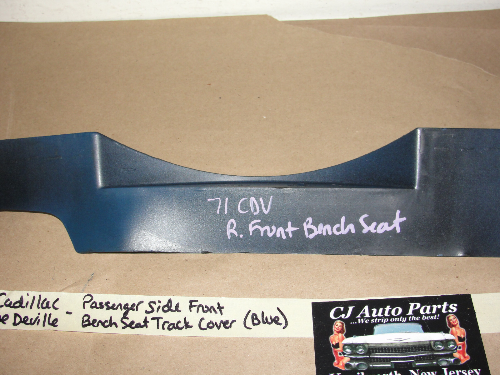 OEM 1971 1972 1973 1974 1975 1976 Cadillac Coupe Deville Calais Fleetwood RIGHT FRONT LOWER BENCH POWER SEAT TRACK COVER TRIM #9819075 - Image 9