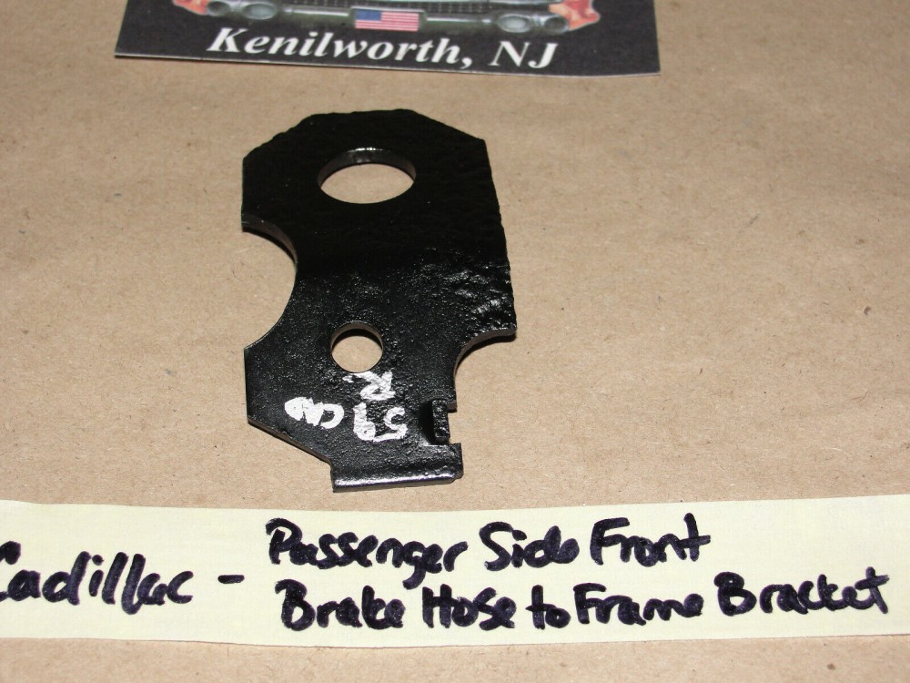 OEM 1959 1960 Cadillac Deville Eldorado Fleetwood RIGHT PASSENGER SIDE FRONT BRAKE HOSE TO FRAME MOUNTING BRACKET - Image 9
