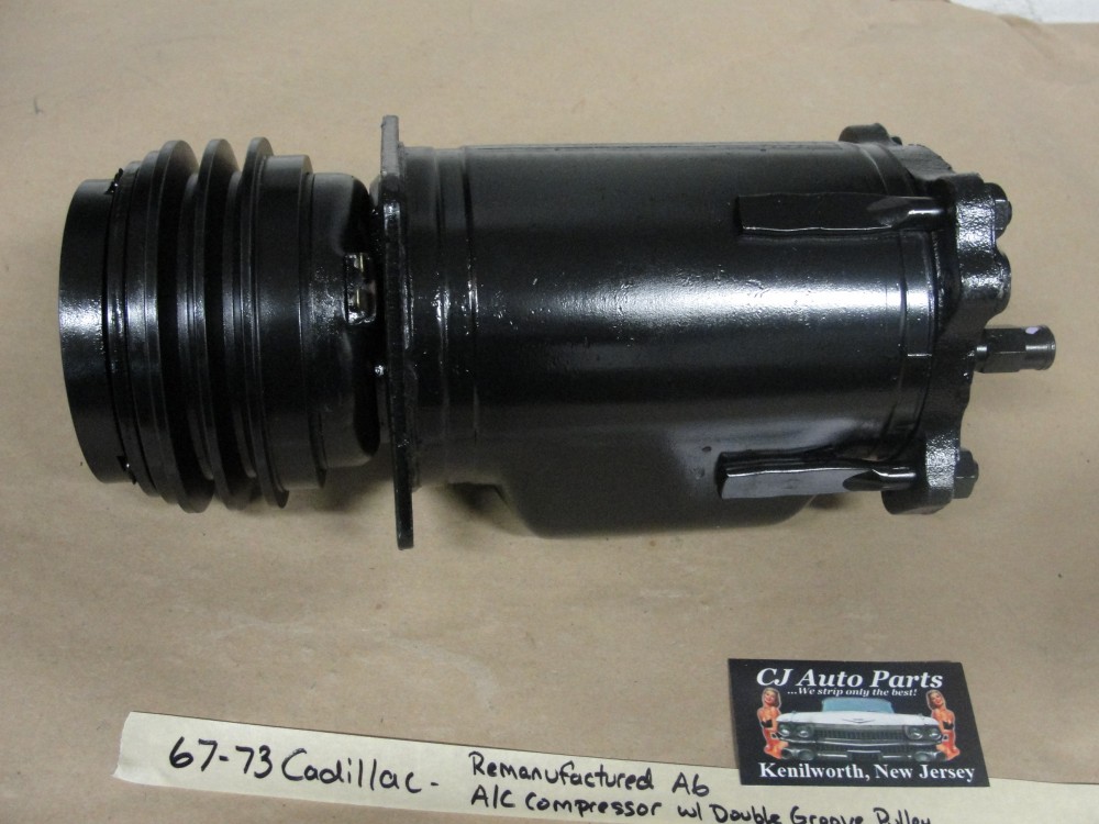 1967 1968 1969 1970 1971 1972 1973 CADILLAC ELDORADO DEVILLE FLEETWOOD CALAIS A6 AXIAL A/C COMPRESSOR W/ DOUBLE GROOVE PULLEY REMAN