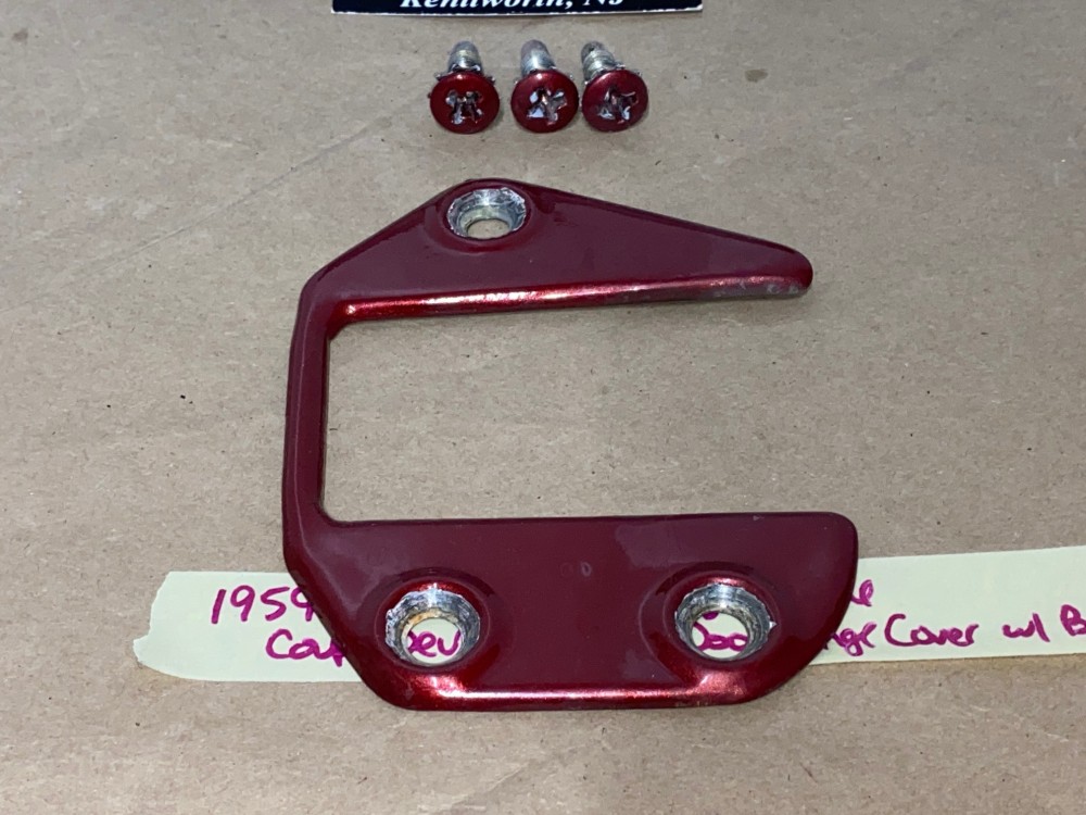 OEM 1959 1960 Cadillac Deville Eldorado Fleetwood RIGHT FRONT DOOR UPPER DOOR HINGE COVER PLATE WITH BOLTS #4750404 - Image 5