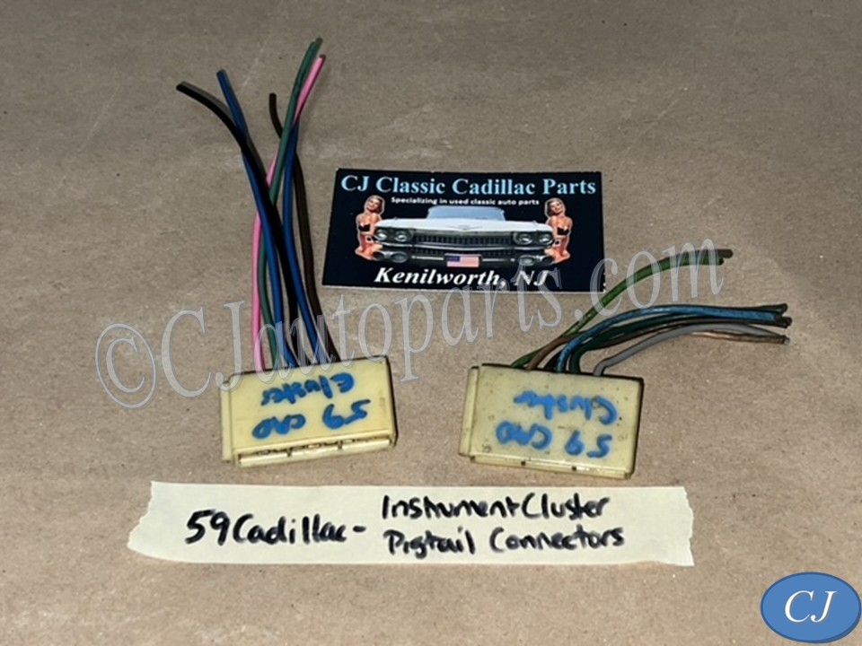 OEM 1959 Cadillac Deville Eldorado Fleetwood DASH INSTRUMENT CLUSTER WIRE HARNESS PIGTAIL CONNECTORS LEFT & RIGHT