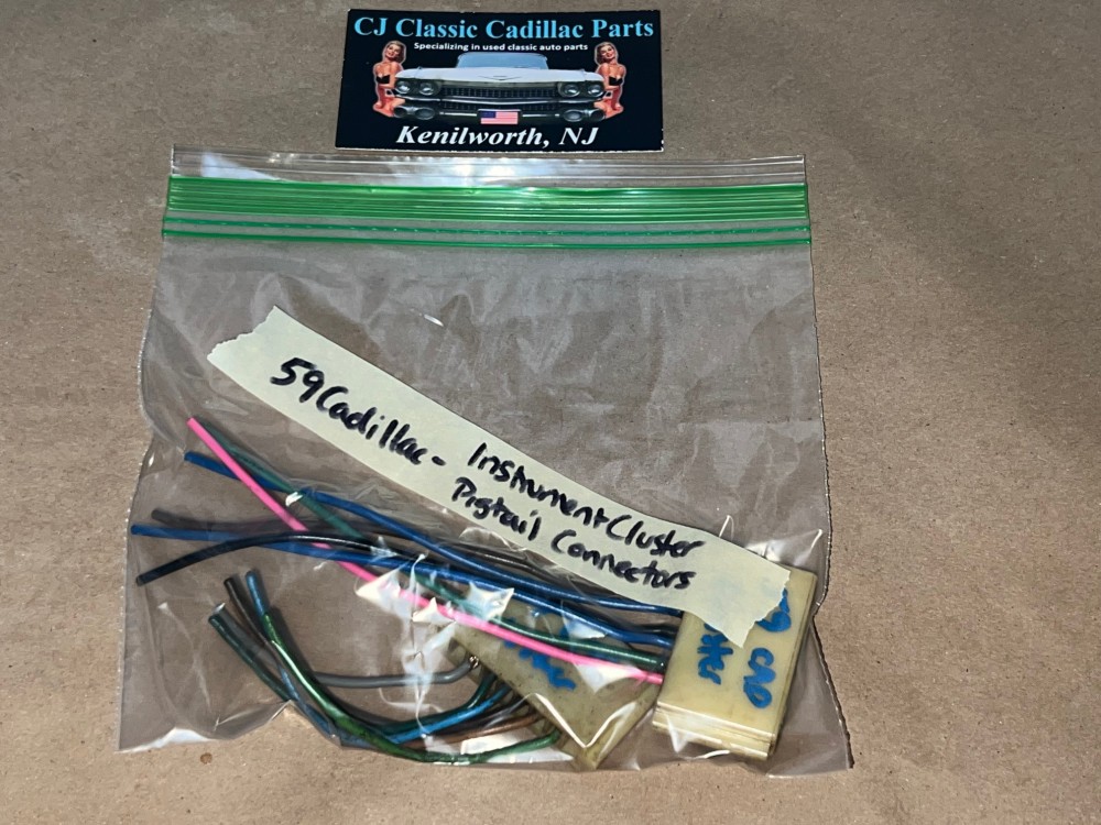OEM 1959 Cadillac Deville Eldorado Fleetwood DASH INSTRUMENT CLUSTER WIRE HARNESS PIGTAIL CONNECTORS LEFT & RIGHT - Image 3