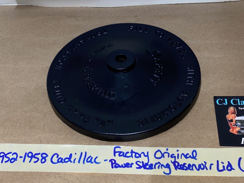 FACTORY ORIGINAL 1952 1953 1954 1955 1956 1957 1958 CADILLAC DEVILLE FLEETWOOD ELDORADO DOMED POWER STEERING PUMP RESERVOIR CAP ~ 3/8" CENTER HOLE - Image 6