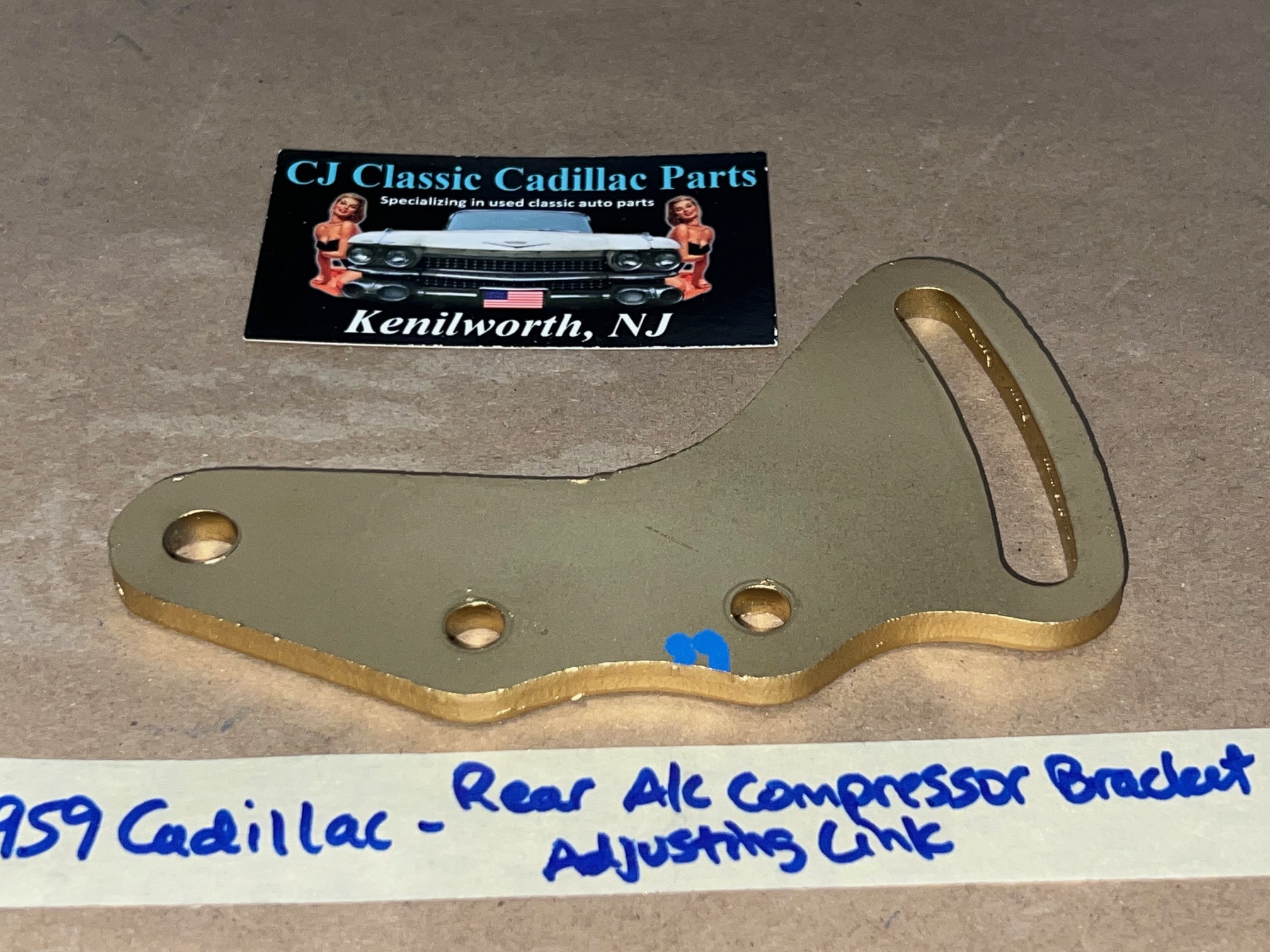 RESTORED 1959 1960 Cadillac Deville Eldorado Fleetwood REAR A/C COMPRESSOR MOUNTING BRACKET ADJUSTING LINK #1475398 - Image 6