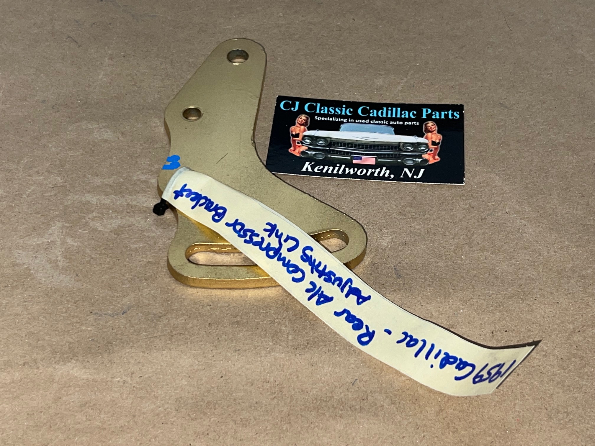 RESTORED 1959 1960 Cadillac Deville Eldorado Fleetwood REAR A/C COMPRESSOR MOUNTING BRACKET ADJUSTING LINK #1475398 - Image 2