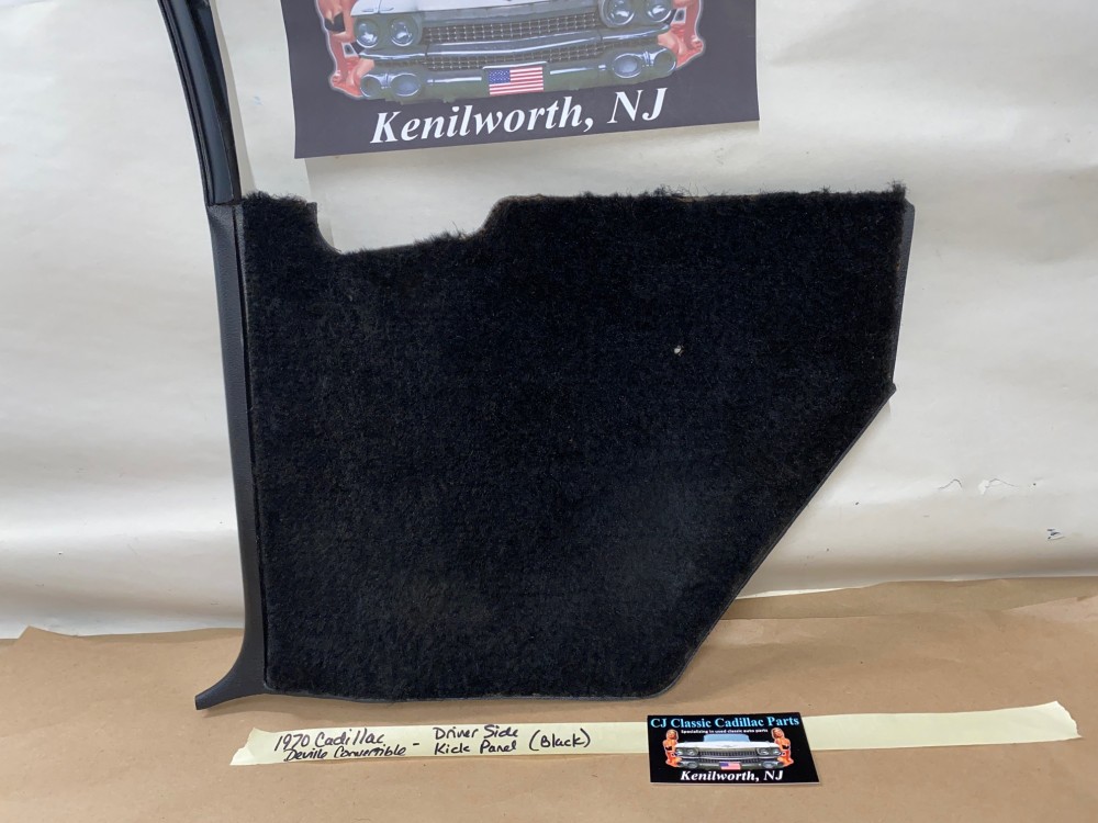 OEM 1969 1970 Cadillac Deville Fleetwood Calais LEFT DRIVER SIDE KICK PANEL TRIM (BLACK) - Image 2