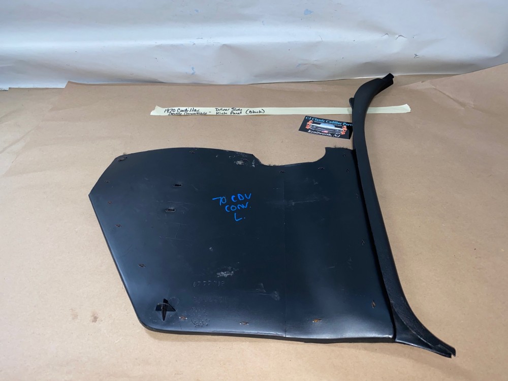 OEM 1969 1970 Cadillac Deville Fleetwood Calais LEFT DRIVER SIDE KICK PANEL TRIM (BLACK) - Image 16