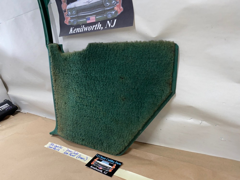 OEM 1969 1970 Cadillac Deville Fleetwood Calais LEFT DRIVER SIDE KICK PANEL TRIM (GREEN) - Image 4