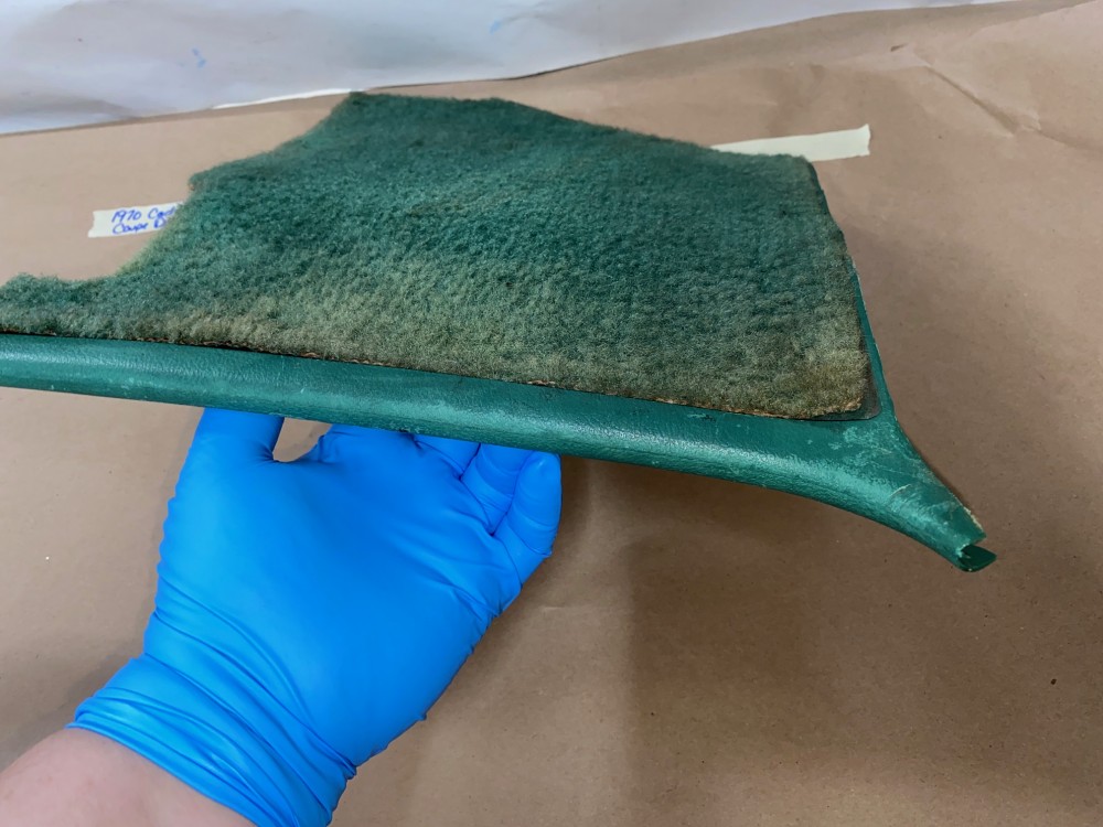 OEM 1969 1970 Cadillac Deville Fleetwood Calais LEFT DRIVER SIDE KICK PANEL TRIM (GREEN) - Image 7