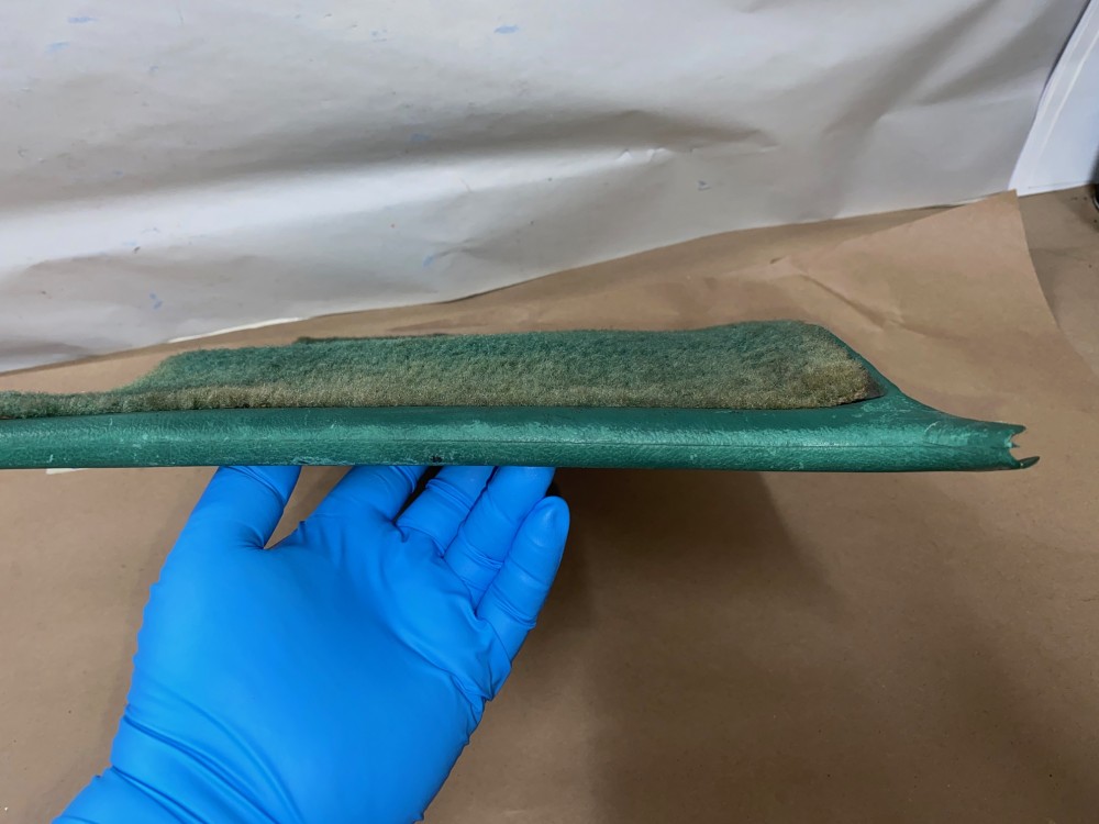OEM 1969 1970 Cadillac Deville Fleetwood Calais LEFT DRIVER SIDE KICK PANEL TRIM (GREEN) - Image 8