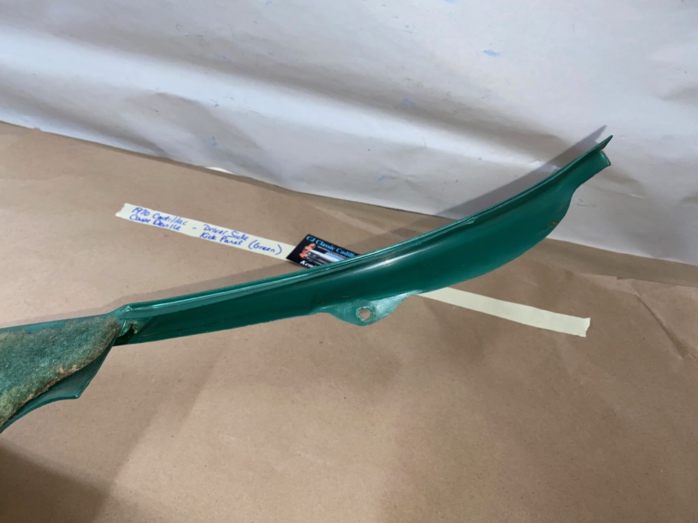 OEM 1969 1970 Cadillac Deville Fleetwood Calais LEFT DRIVER SIDE KICK PANEL TRIM (GREEN) - Image 15
