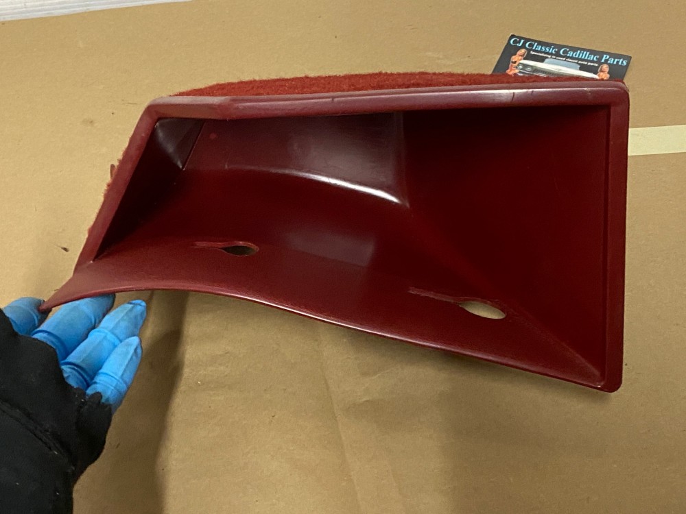 OEM 1971 1972 1973 1974 1975 1976 Cadillac Deville Eldorado Fleetwood Calais RIGHT PASSENGER SIDE KICK PANEL WASTE BASKET TRASH CAN RED - Image 3