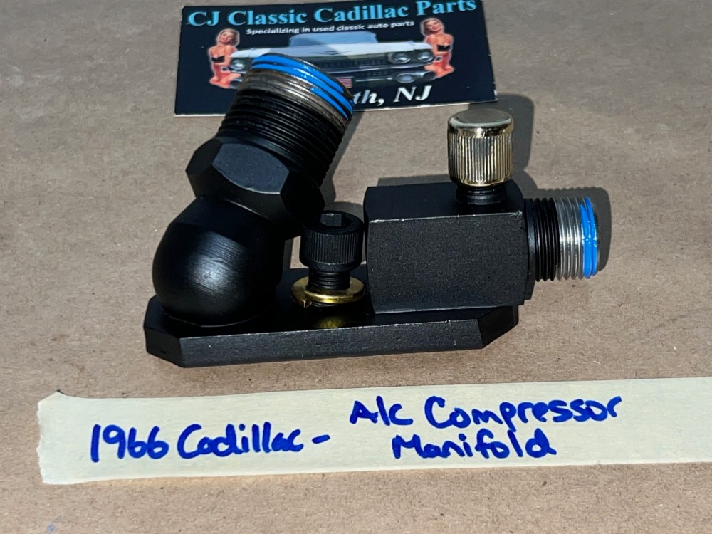 OEM 1963 1964 1965 1966 1967 Cadillac Deville Fleetwood Calais 1963 1964 1965 1966 Eldorado 429 Engine REAR A/C COMPRESSOR MANIFOLD VALVE HOSE CONNECTOR WITH NEW SCHRADER VALVE #5914945 - Image 6