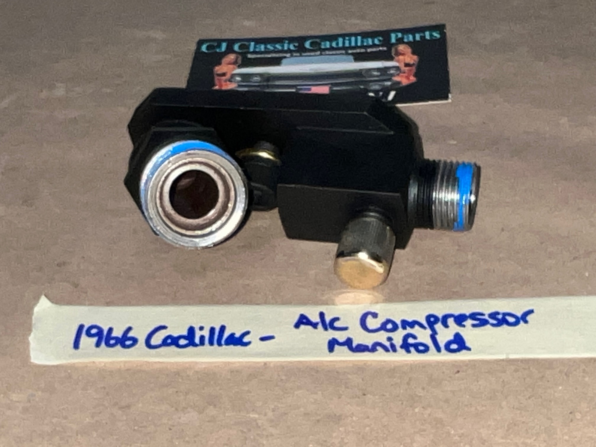 OEM 1963 1964 1965 1966 1967 Cadillac Deville Fleetwood Calais 1963 1964 1965 1966 Eldorado 429 Engine REAR A/C COMPRESSOR MANIFOLD VALVE HOSE CONNECTOR WITH NEW SCHRADER VALVE #5914945 - Image 9
