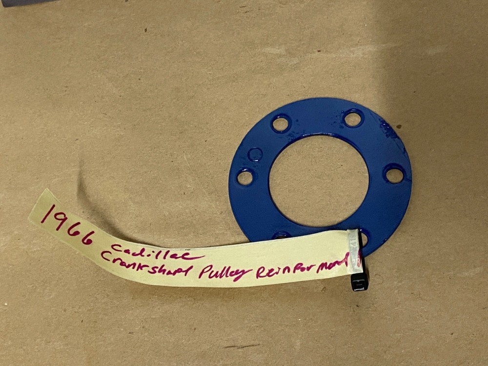 OEM 1963 1964 1965 1966 1967 CADILLAC DEVILLE ELDORADO FLEETWOOD CALAIS 429/390 ENGINE CRANK CRANKSHAFT PULLEY MOUNTING REINFORCEMENT PLATE - Image 8
