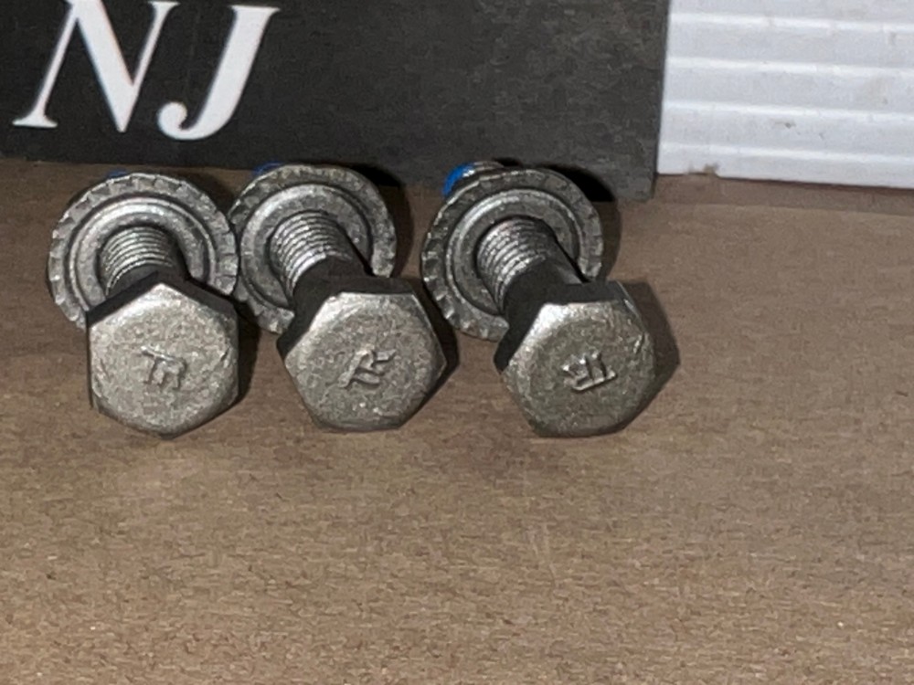 OEM 1960 Cadillac Deville Eldorado Fleetwood FRONT GRILL TO BUMPER MOUNTING BRACKETS W/FACTORY TR STAMPED BOLTS - SET OF 5 - Image 11