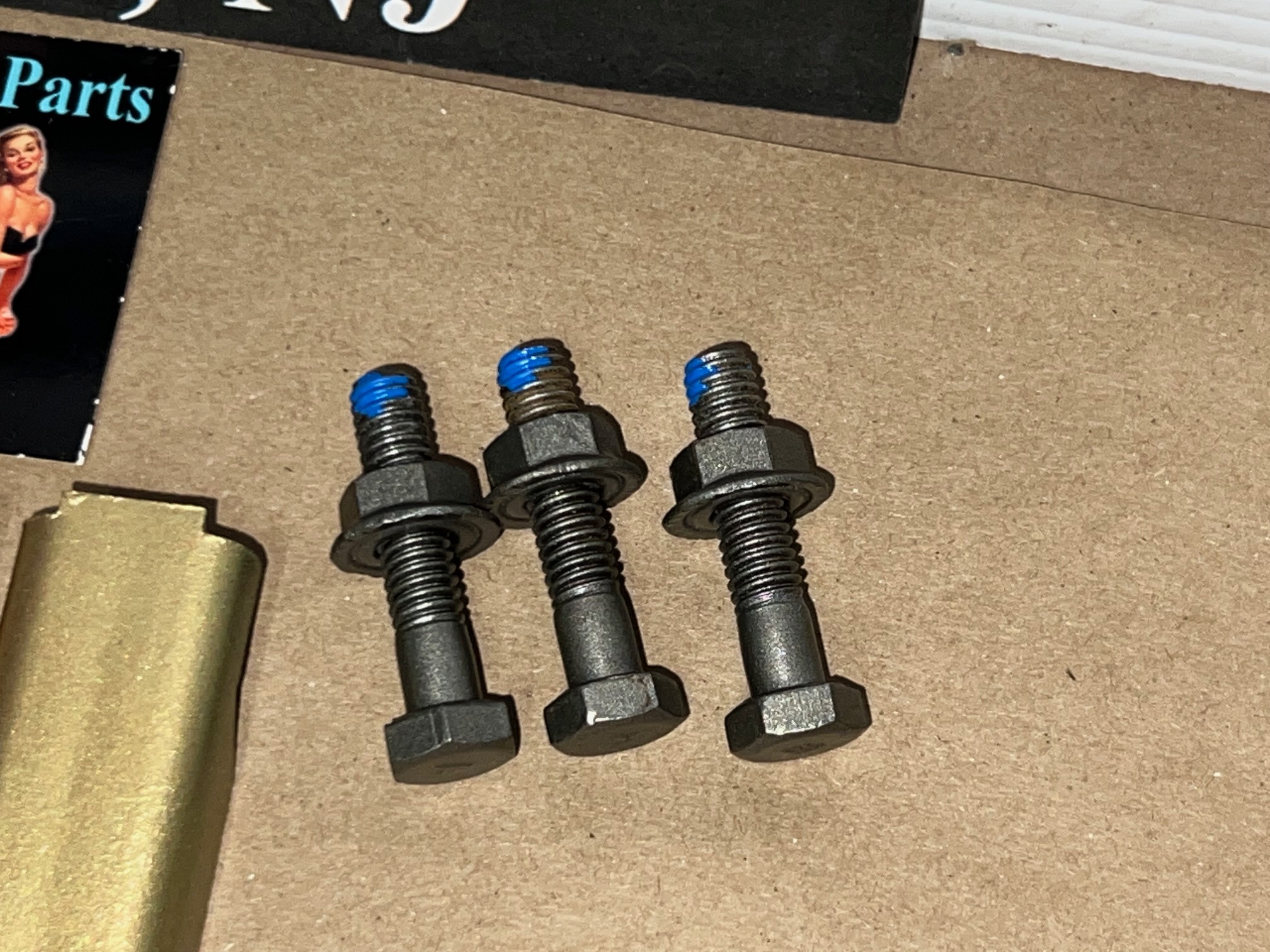 OEM 1960 Cadillac Deville Eldorado Fleetwood FRONT GRILL TO BUMPER MOUNTING BRACKETS W/FACTORY TR STAMPED BOLTS - SET OF 5 - Image 12