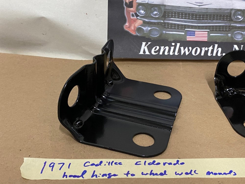 OEM 1971 1972 1973 1974 Cadillac Eldorado HOOD HINGE TO WHEEL WELL MOUNTING BRACKETS - PAIR #1494988 - Image 8