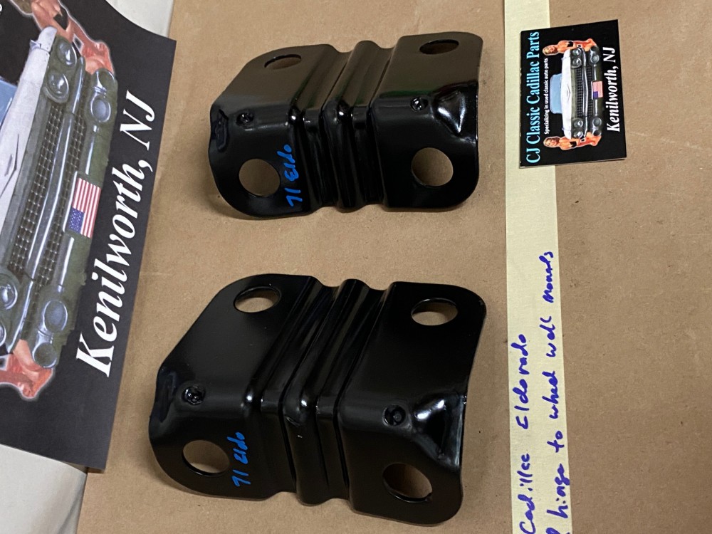 OEM 1971 1972 1973 1974 Cadillac Eldorado HOOD HINGE TO WHEEL WELL MOUNTING BRACKETS - PAIR #1494988 - Image 16