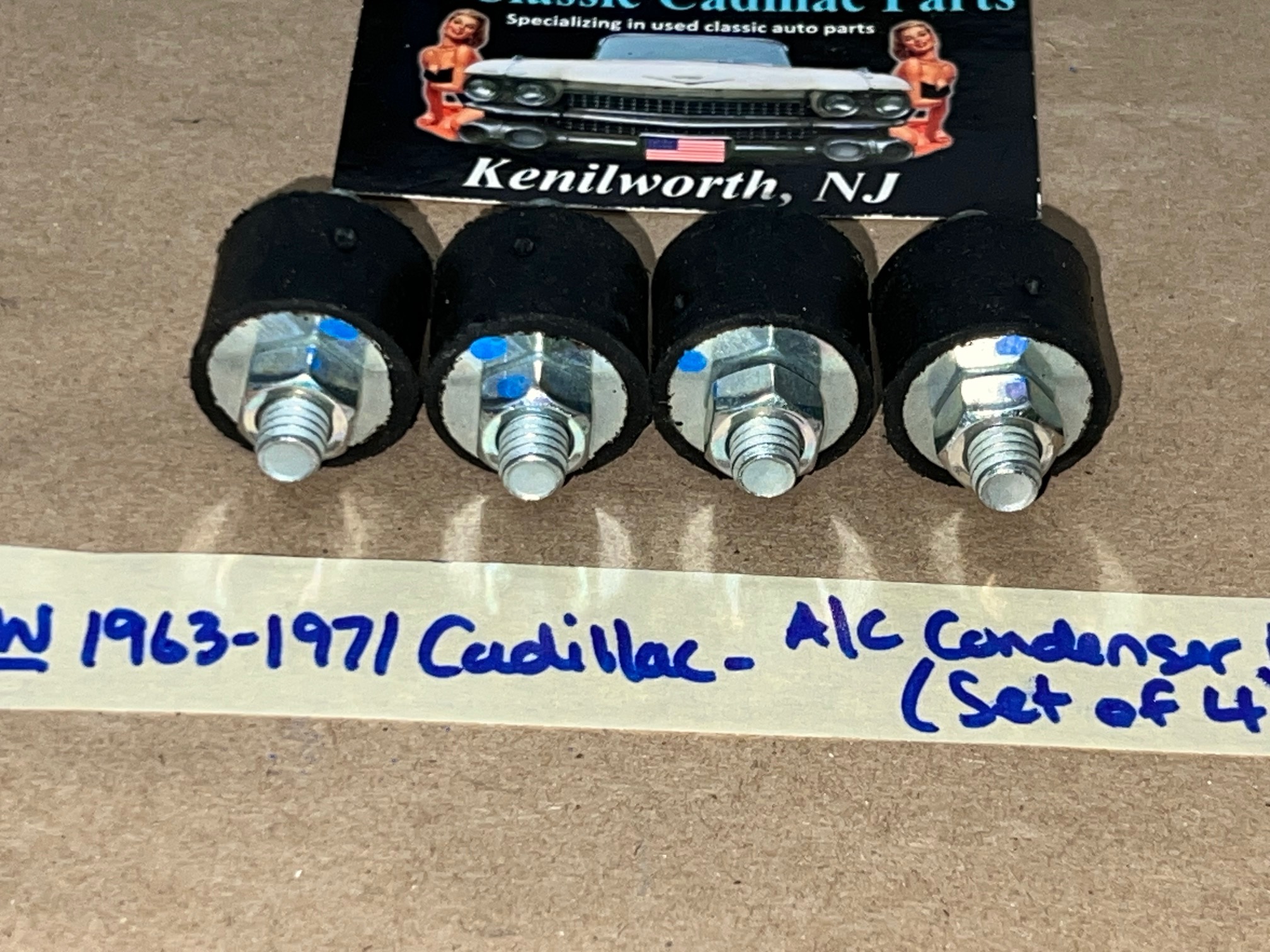 NEW 1963 1964 1965 1966 1967 1968 1969 1970 1971 CADILLAC DEVILLE ELDORADO FLEETWOOD CALAIS A/C CONDENSER MOUNTS RUBBER BUMPER (SET OF 4) - Image 2