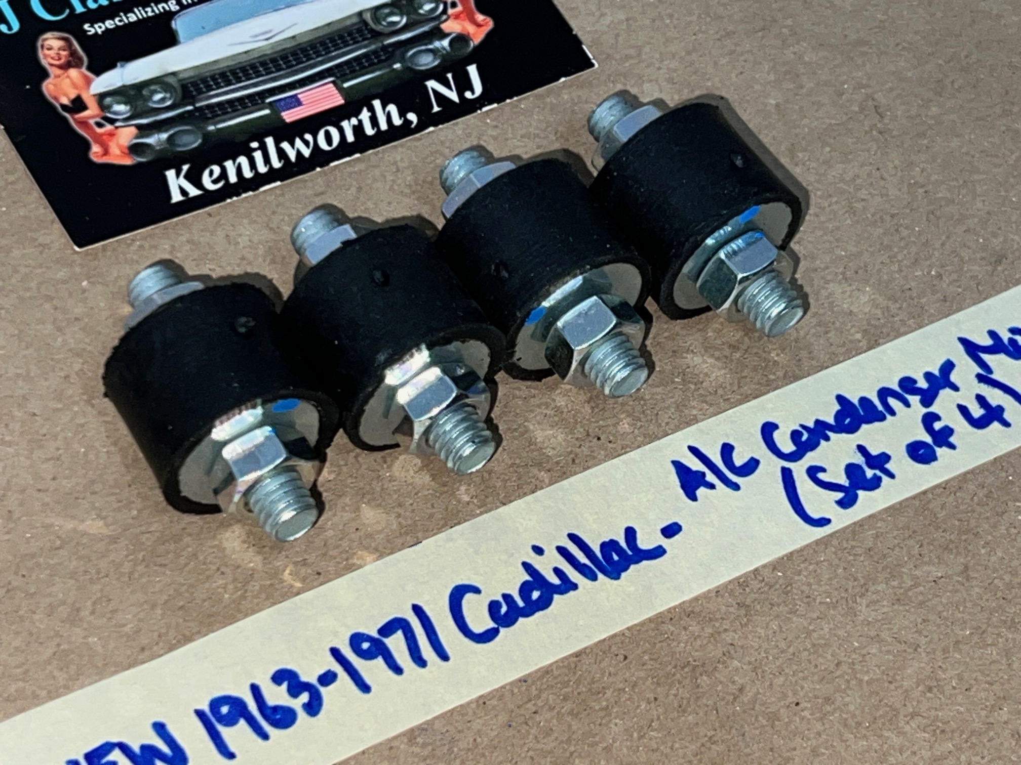 NEW 1963 1964 1965 1966 1967 1968 1969 1970 1971 CADILLAC DEVILLE ELDORADO FLEETWOOD CALAIS A/C CONDENSER MOUNTS RUBBER BUMPER (SET OF 4) - Image 3