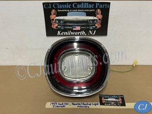 OEM 1959 Cadillac Fleetwood Eldorado BACK-UP REVERSE LIGHT LENS BEZEL ESCUTCHEON HOUSING REFLECTOR #898064