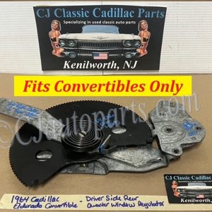 OEM 1961 1962 1963 1964 Cadillac Eldorado Deville Series 62 Convertible LEFT DRIVER SIDE REAR QUARTER WINDOW REGULATOR #4309373