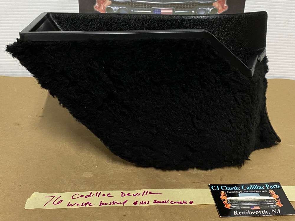 OEM 1971 1972 1973 1974 1975 1976 Cadillac Deville Eldorado Fleetwood Calais RIGHT PASSENGER SIDE KICK PANEL WASTE BASKET TRASH CAN BLACK - Image 4