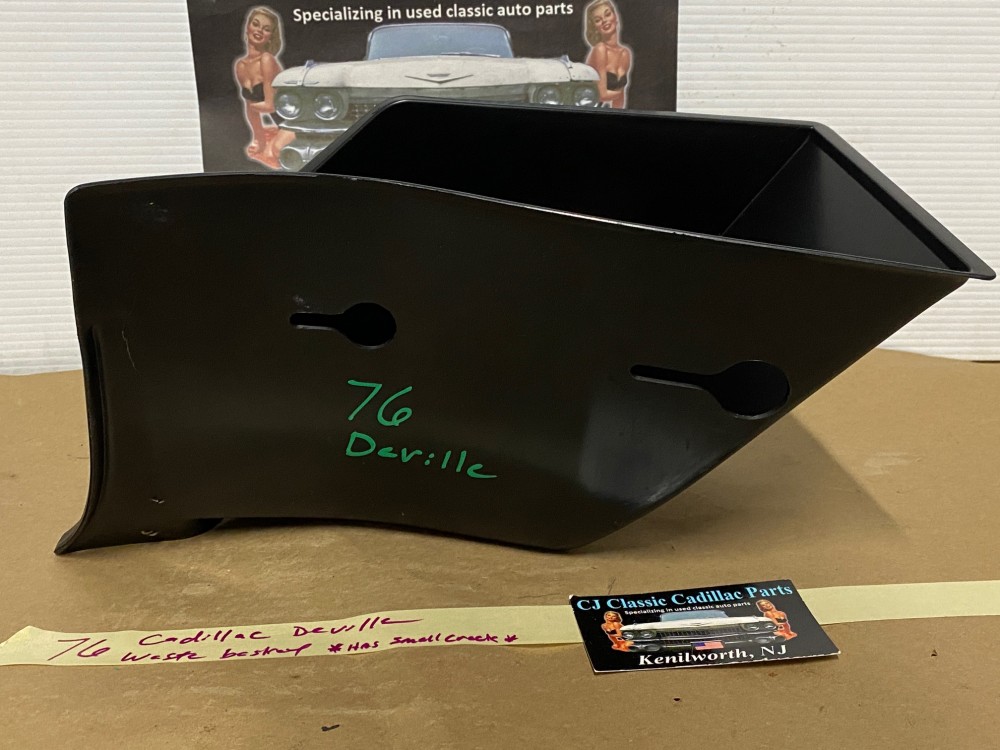 OEM 1971 1972 1973 1974 1975 1976 Cadillac Deville Eldorado Fleetwood Calais RIGHT PASSENGER SIDE KICK PANEL WASTE BASKET TRASH CAN BLACK - Image 7