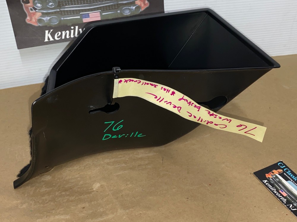 OEM 1971 1972 1973 1974 1975 1976 Cadillac Deville Eldorado Fleetwood Calais RIGHT PASSENGER SIDE KICK PANEL WASTE BASKET TRASH CAN BLACK - Image 15