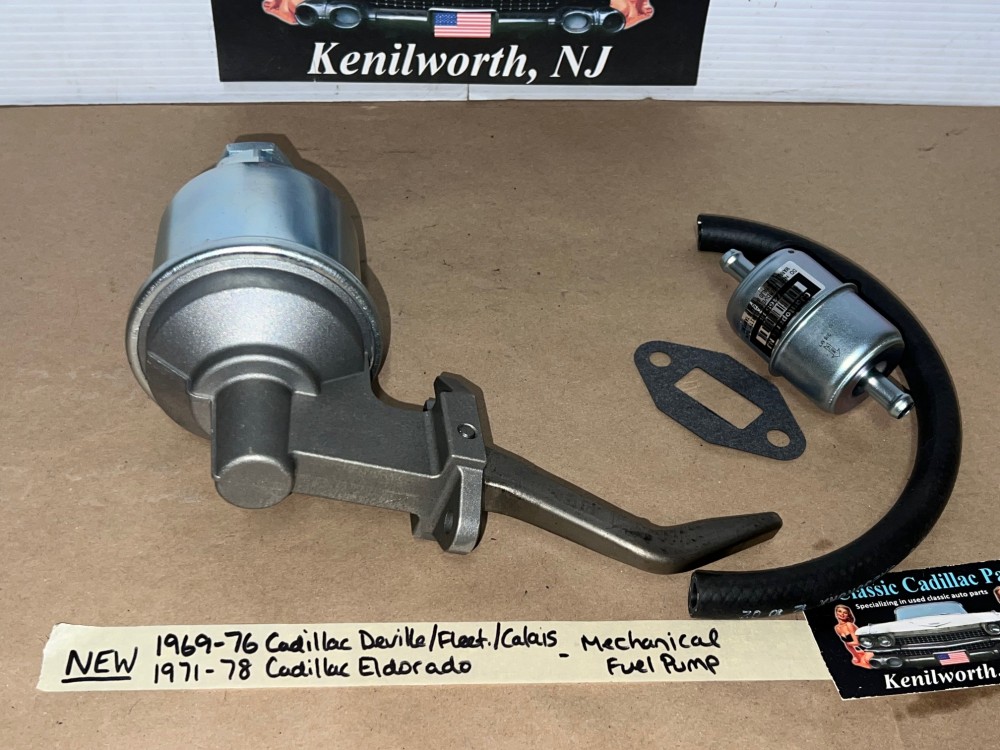 NEW 1969 1970 1971 1972 1973 1974 1975 1976 CADILLAC DEVILLE FLEETWOOD CALAIS COMMERCIAL CHASSIS 1969 1970 1971 1972 1973 1974 1975 1976 1977 1978 ELDORADO MECHANICAL FUEL PUMP WITH METAL INLINE FUEL FILTER - Image 7