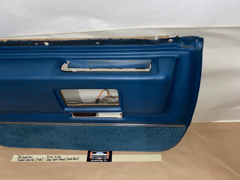 OEM 1971 1972 1973 1974 1975 1976 Cadillac Sedan Deville Fleetwood Calais 4 Door LEFT DRIVER SIDE REAR LOWER DOOR PANEL ARM REST with COURTESY LIGHT - DARK BLUE - Image 3